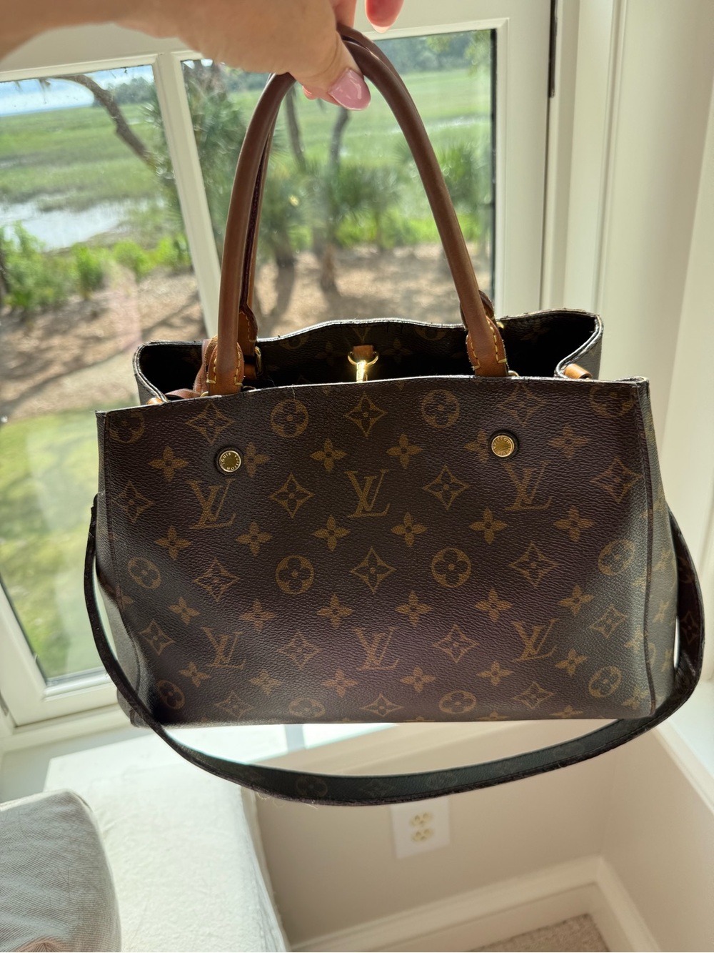 Louis Vuitton Monogram Canvas Tote in Brown and Tan